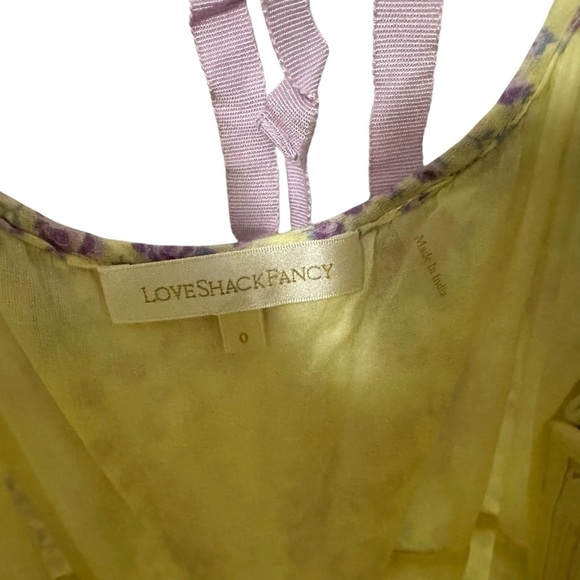 LoveShackFancy Womens Jessie Floral Maxi Dress Sz 0 Purple Rain Drop Lined - Picture 10 of 13